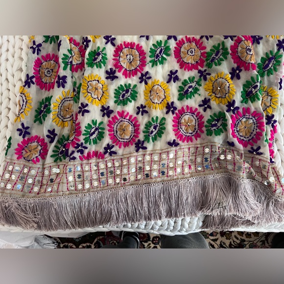 Ibiza Bohemian vibe handmade Kimono embellished mirror fringe embroidered - Picture 10 of 10